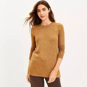 Lou & Grey Women’s S Brushed Ribbed Tee Simply Camel - NWOT